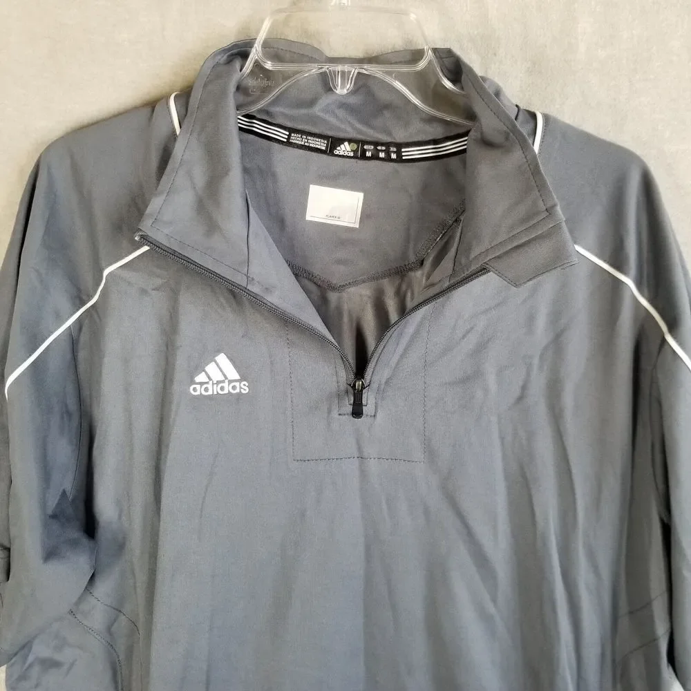 NWT Adidas Mens Medium Hot Jacket Game Day 1/4 ZIP Lead Gray Performance‎ Poly - Picture 6 of 14